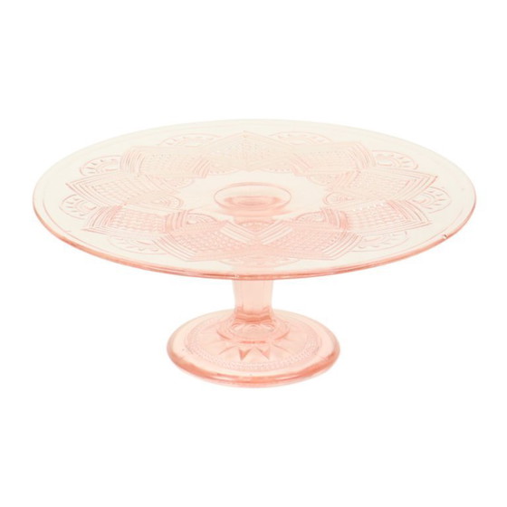 Image 1 of Vintage Roze Taartschaal Stermotief