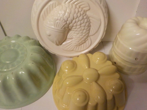 5 moldes de pudín vintage