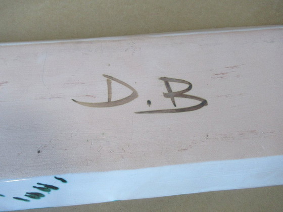 Image 1 of DOMINIQUE BAUDART DB - VALLAURIS le vieux moulin - PEZ AZUL Y ROJO Años 1960 - 55,5cm x 19cm