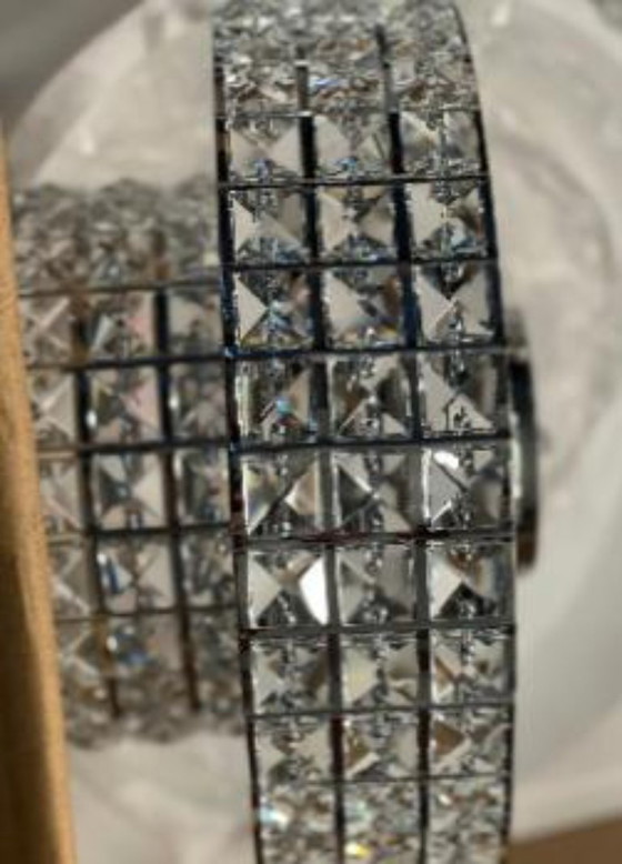 Image 1 of Howell 52 in. Indoor Downrod Mount Crystal Chrome Ceiling Fan Chandelier Light