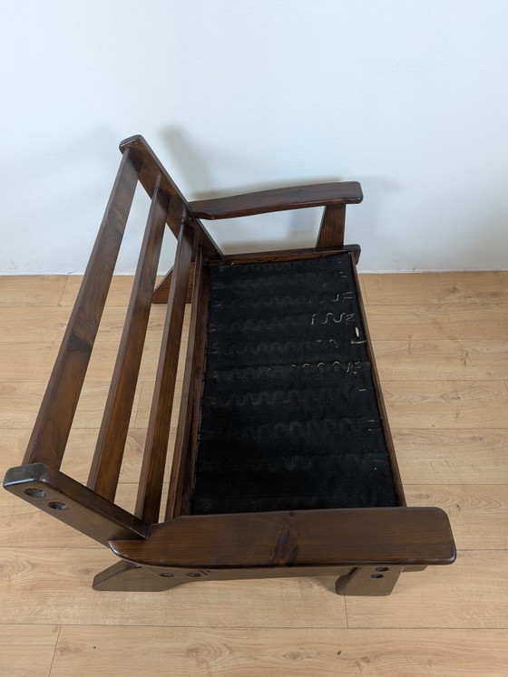 Image 1 of Vintage Gralon Everest / Schote 70 2-Zits Designbank – Massief Hout – Jaren '70