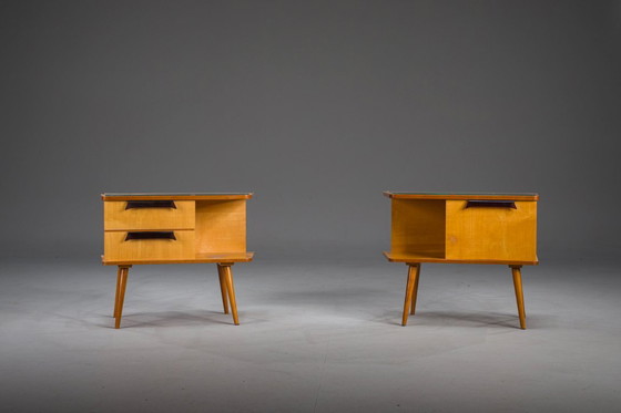 Image 1 of Comodini vintage tedeschi in ciliegio, anni '60, set di 2