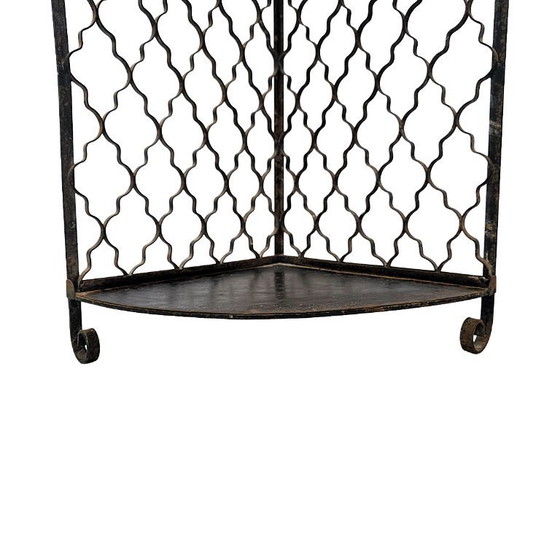 Image 1 of Vintage metalen hoek étagère, midden 20e eeuw