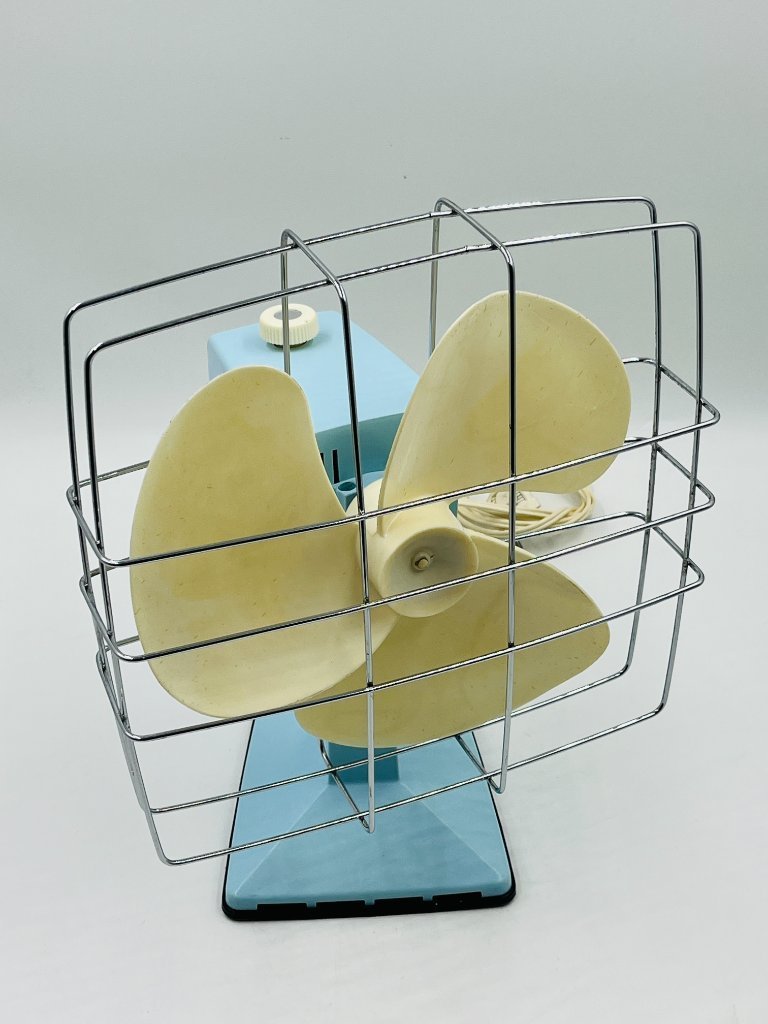 Ventilateur De Bureau Vintage Calor Bleu - Electroménager Français - Non Fonctionnel