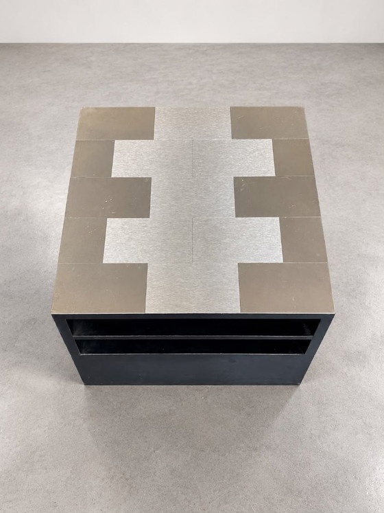 Nightstand with stainless steel patching pattern – Side tables, Wood, Metal (photo 2 of 5)