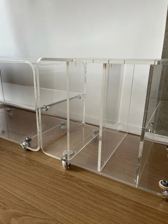 Image 1 of Set di trolley in acrilico e plexiglass - Anni '70