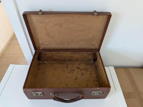 Valigia vintage, Borse da viaggio, Pelle, Metallo, Marrone (foto 4 di 5)