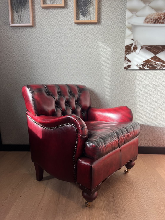Image 1 of Sedia - Poltrona Chesterfield Bolton - Rosso antico - Pelle
