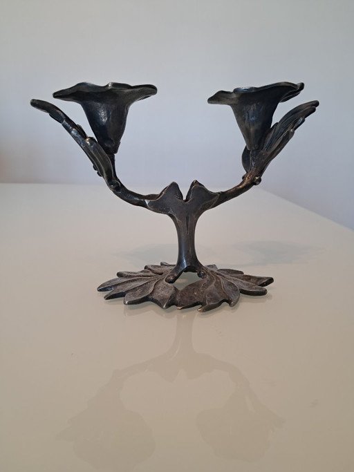 Art Nouveau kandelaar – kandelaars en kaarsen, Metal