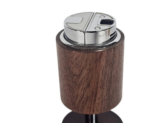 Image 1 of Space Age - Lighter - Sarome Piezo - Sarome Kunijiro Segawe Tokyo - Lighter - teak - chrome - Japan - 3rd quarter 20th century