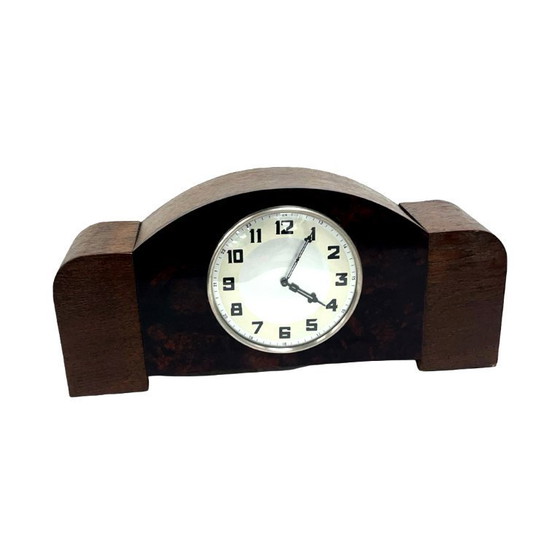 Image 1 of Antiguo reloj de repisa de madera Art Déco, Alemania, década de 1930