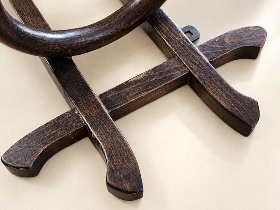 Image 1 of Appendiabiti da parete Thonet Vienna originale primi ’900, legno curvato Art Nouveau, targhetta distributore Torino