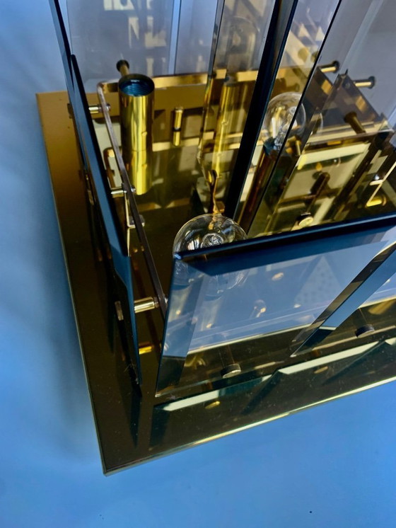 Image 1 of Hillebrand Brass Ceiling Lamp Mid Century