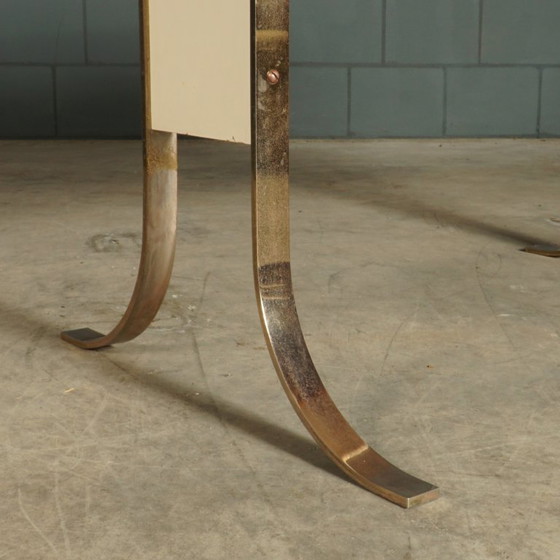 Bureau design vintage avec pieds traîneaux chromés – années 1970 – Bureaux, Metal, Wood (photo 12 of 24)