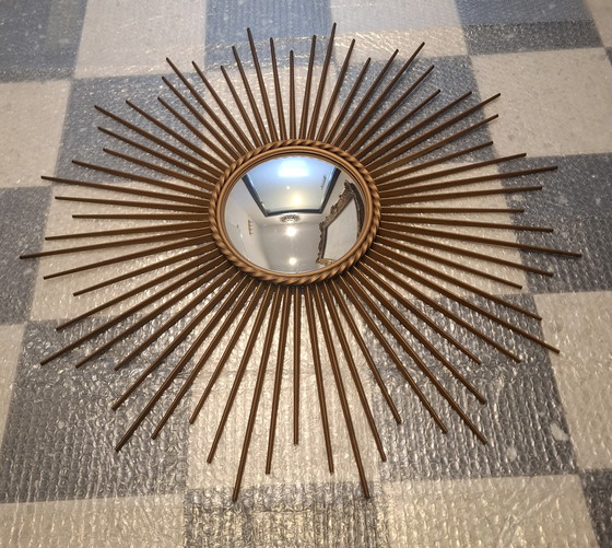 Image 1 of Espejo sol de 70cm, marca Chaty Vallauris, firmado a partir de 1960.