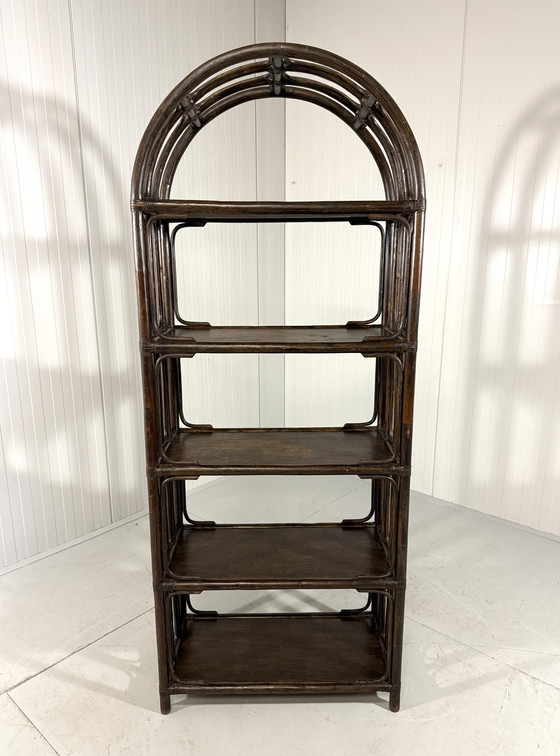 Image 1 of Groot Donker Rotan Rek Jaren 70