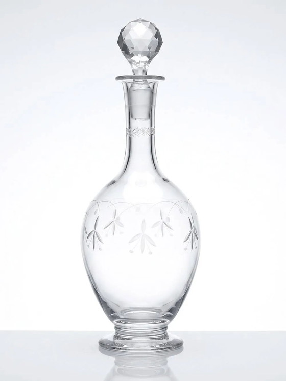 Antique crystal decanter from Nancy, engraved, circa . – Glass & Decanter, Glass (photo 2 of 14)