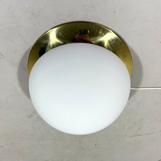 Image 1 of Glashütte Limburg ceiling lamp brass & satin glass
