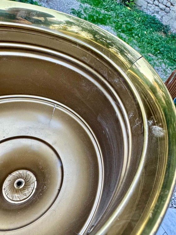 Grande fioriera barocca in ottone su piedistallo – Oggetti decorativi (photo 9 of 10)