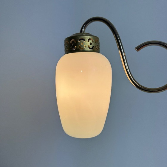 Image 1 of SET VAN 3 VINTAGE OPALINE WANDLAMPEN