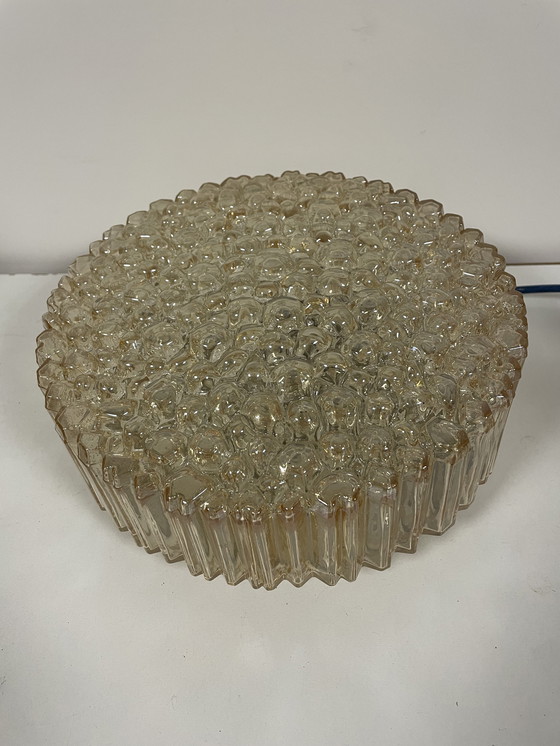 Image 1 of Lampada da parete o da soffitto con texture a bolle di vetro di Helena Tynell per Limburg, Germania, anni '60