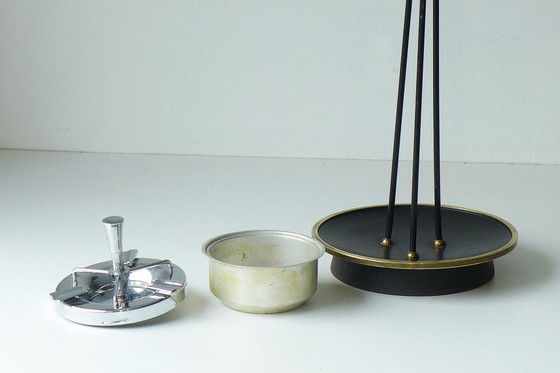 Image 1 of Cendrier sur pied rare, style vintage Space Age, années 60/70, trépied en métal