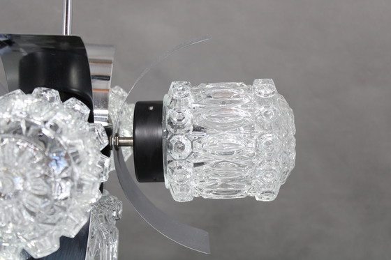 Image 1 of Lámpara de araña de cristal de la década de 1970, Checoslovaquia