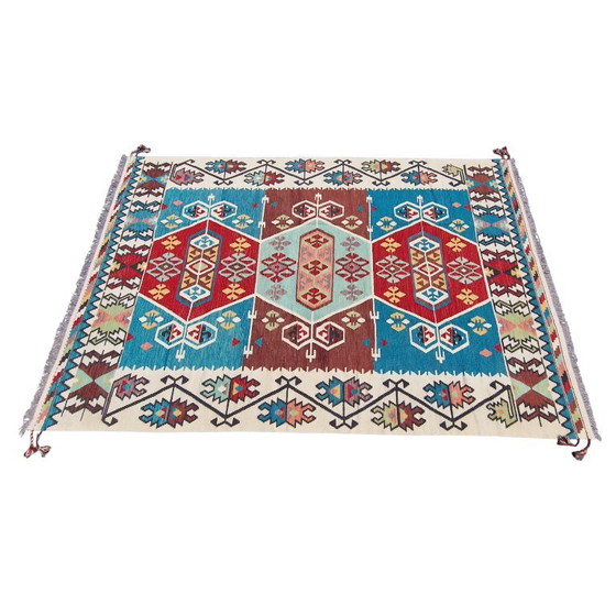 Maimana Kilim Tapijt | Turkse Stijl Handgeweven Vlakweefsel | Wollen Vloerkleed | Handgemaakt Tapijt | 80 × (photo 6 of 12)
