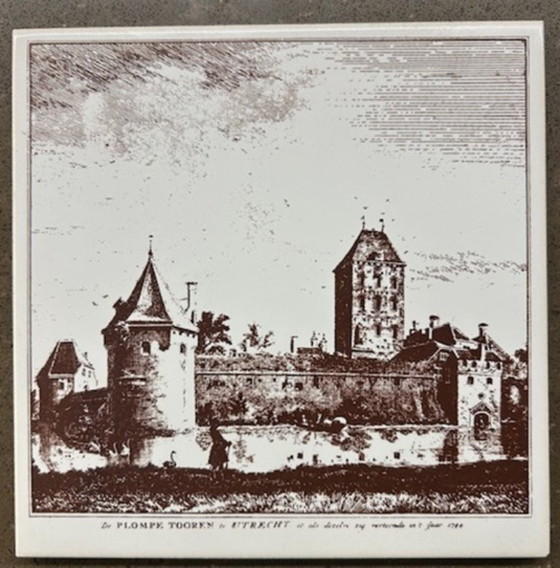 Image 1 of Quadro di 4 piastrelle murali con varie località di Utrecht