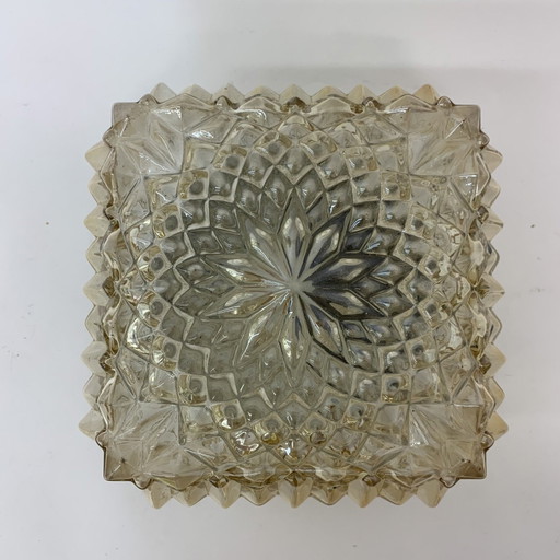 Lámpara de techo/pared de cristal, diseño de mediados de siglo, década de 1970