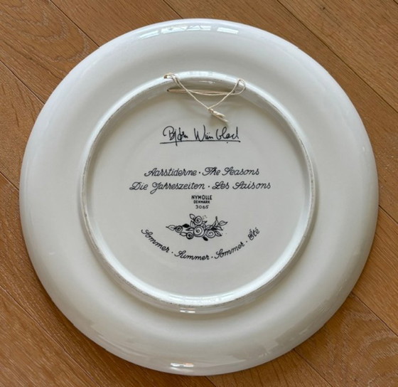 Image 1 of Vintage Björn Wiinblad "Four seasons" wandborden Lente en Zomer Nymölle  