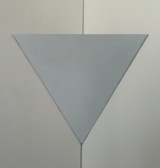 Corner wall lamp in white lacquered metal, France 1970