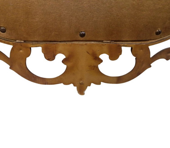 Image 1 of Vintage French Country Syroco Gold Wall Mantel Mirror with Scrolls and Flourishes