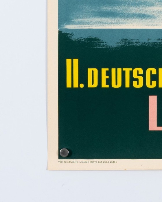 Image 1 of II Deutsches Turn und Sportfest Leipzig 1956 – Original Vintage Sports Poster by Bredow – Mid-Century Modern – 59.5x42 cm