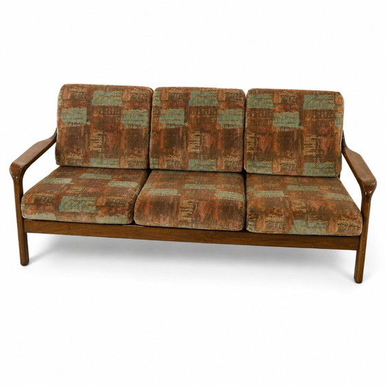 Divano vintage a 3 posti con struttura in teak degli anni '60. – Divani 3 posti, Wood (photo 4 of 5)
