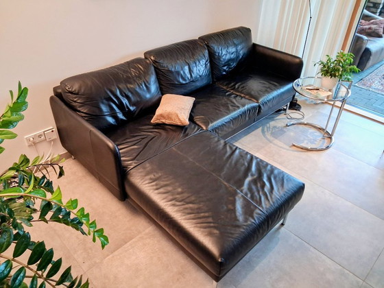 Image 1 of HÜLSTA Ecksofa HS 450, Leder schwarz,