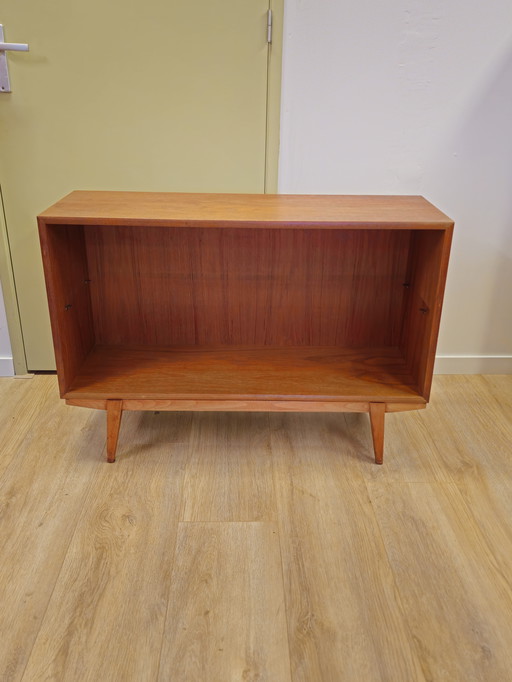 Vintage Teck Veneer LP Cabinet Record Player Open Cabinet