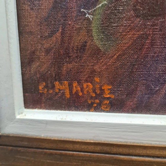 Image 1 of Olieverf Schilderij Met Bloemen Van E. Marie
