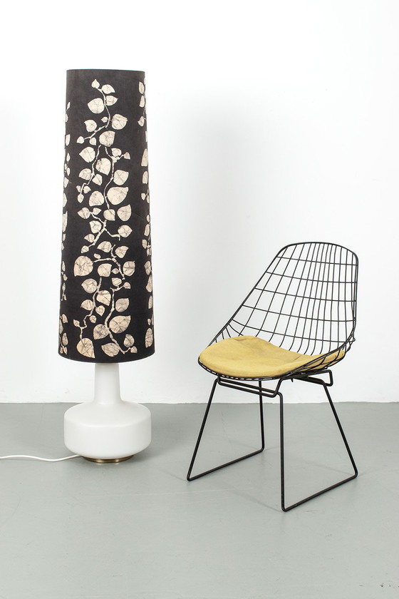 Image 1 of White glass floor lamp