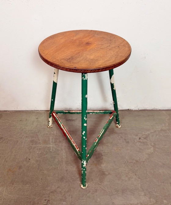 Image 1 of Sgabello da officina industriale verde, anni '60