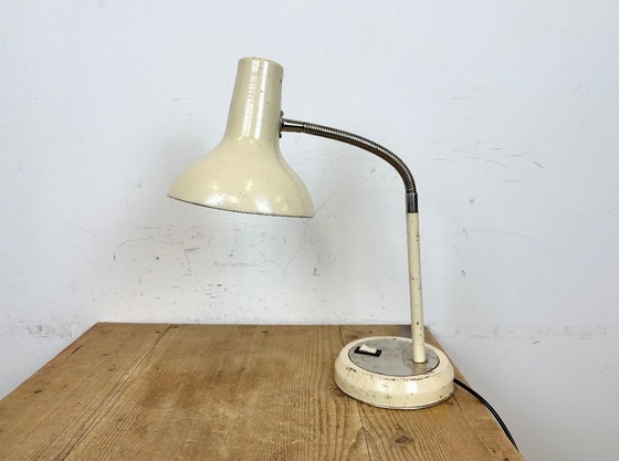 Image 1 of Beige Industrial Gooseneck Table Lamp, 1960s