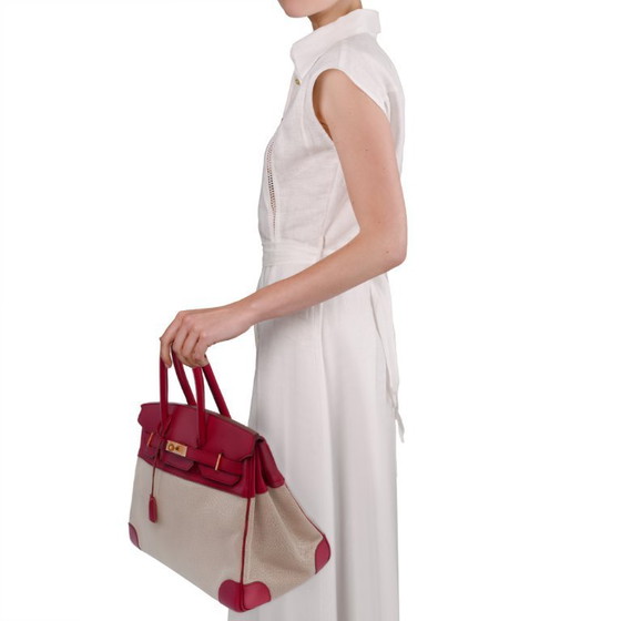 Image 1 of Birkin 35 in Pink Canvas