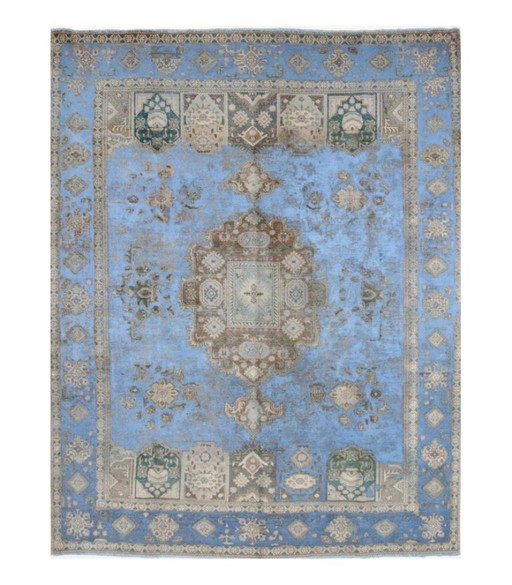 Orientalische Handgeknüpfter Vintage Art Klassik & Relief Design 380 x 310 cm Blau Farbe
