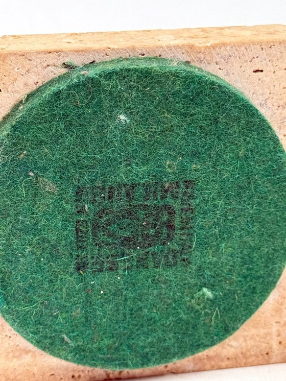 Image 1 of Enzo Mari, Set di 2 organizer da scrivania in travertino, Danese Italia 1970