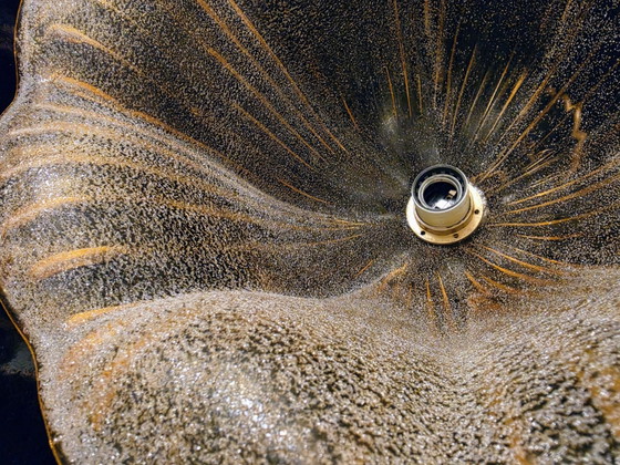 Kaiser Leuchten 1970, Suspension en Verre Givré, Métal, Doré (photo 13 sur 15)