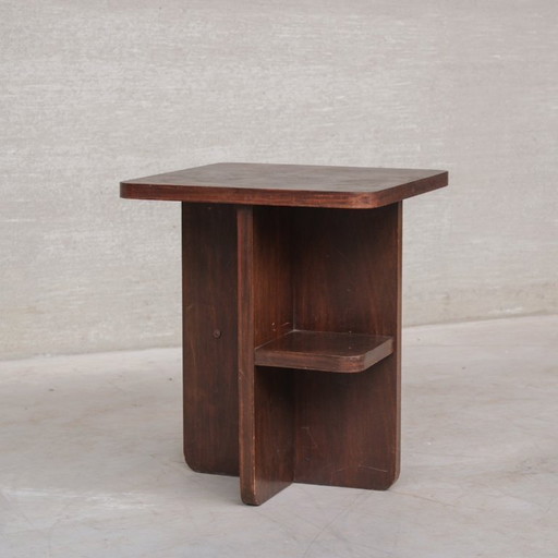 Mesa auxiliar de madera francesa de estilo Deco tardío