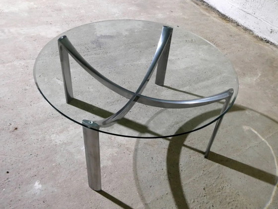 Couchtisch aus den 1970er Jahren – Couchtische, Aluminium, Glas, Design (photo 6 of 6)