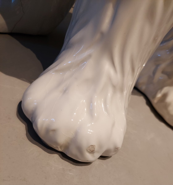 Image 1 of Statua di cane in ceramica italiana d'epoca alta 70 cm