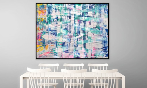 Jürgen Angeler - Glittering Silver – schilderijen tekeningen, Canvas