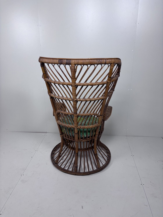 Image 1 of Vintage Peacock Chair Rattan Bamboo